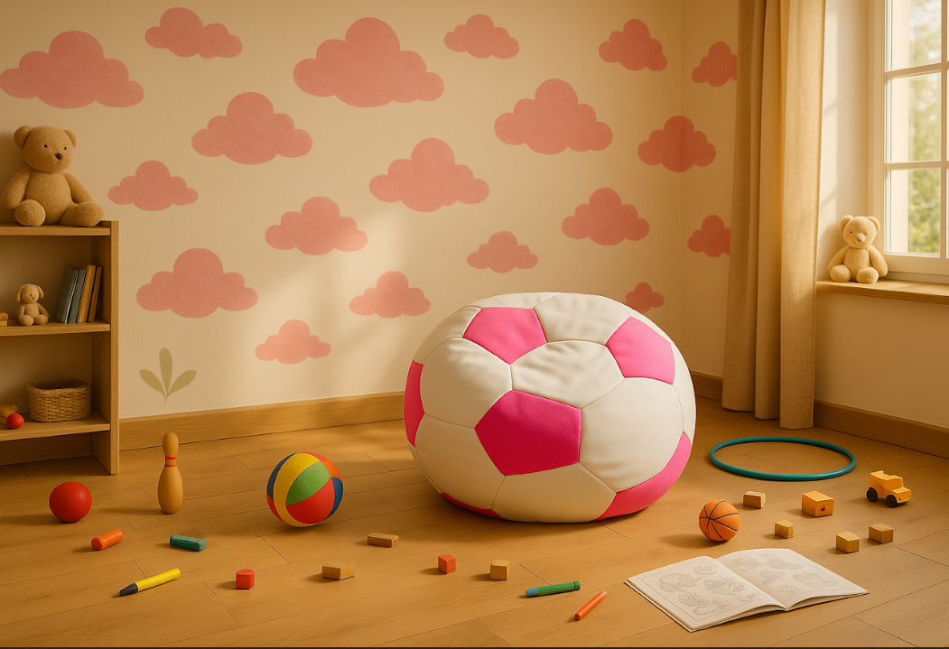 Majhna nogometna belo roza EMI žoga